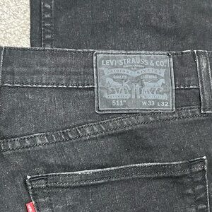 Levi’s 511 Slim Straight Black Stretch Jeans Men’s W33 L32